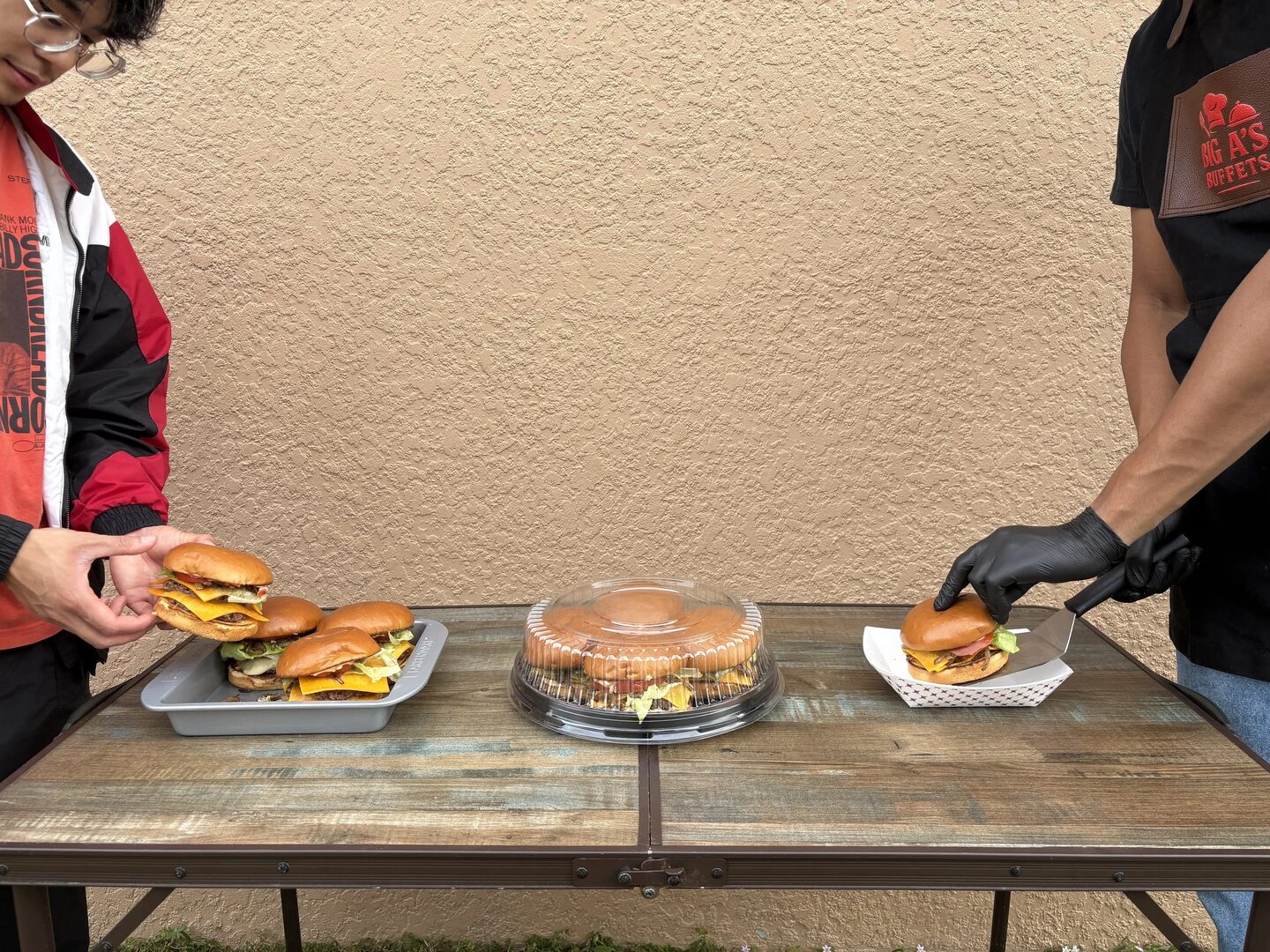 Big A grilling cheeseburgers live on-site at a private event in Southwest Florida.